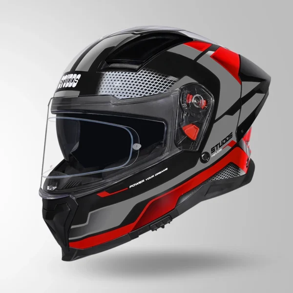 HELIOS D1 ASPHALT DECOR BLACK / GREY & RED
