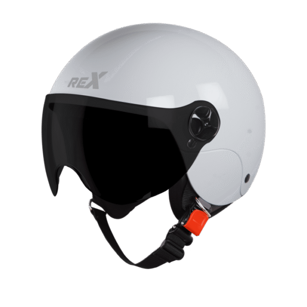 SBH-16 REX GLOSSY WHITE (FITTED WITH CLEAR VISOR AND SMOKE VISOR ONLY FOR ILLUSTRATION PURPOSE)