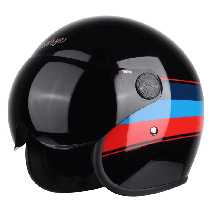 SBH-54 VINTAGE S1 GLOSSY BLACK WITH RED