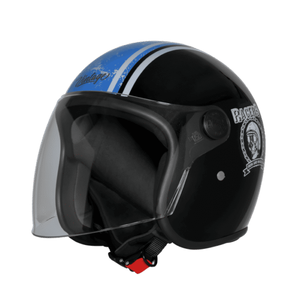 SBH-56 VINTAGE RACERS GLOSSY BLACK WITH DARK BLUE