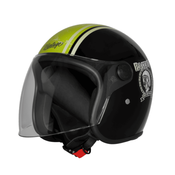SBH-56 VINTAGE RACERS GLOSSY BLACK WITH LIGHT GREEN
