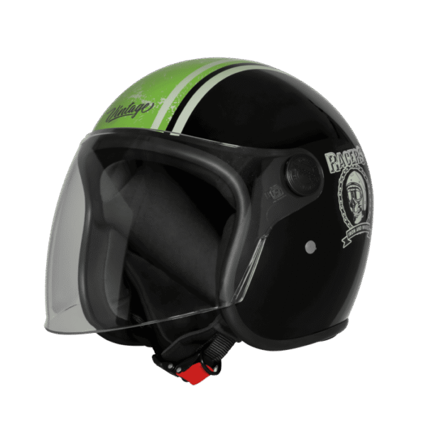 SBH-56 VINTAGE RACERS GLOSSY BLACK WITH DARK GREEN