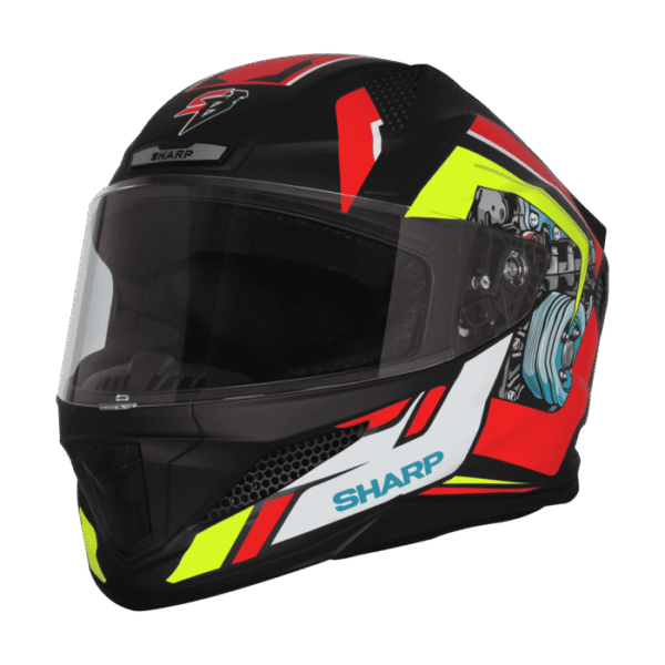 SBH-25 SV SHARP SPIKY GLOSSY BLACK WITH RED