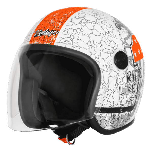 SBH-54 VINTAGE NO RULES GLOSSY WHITE WITH ORANGE