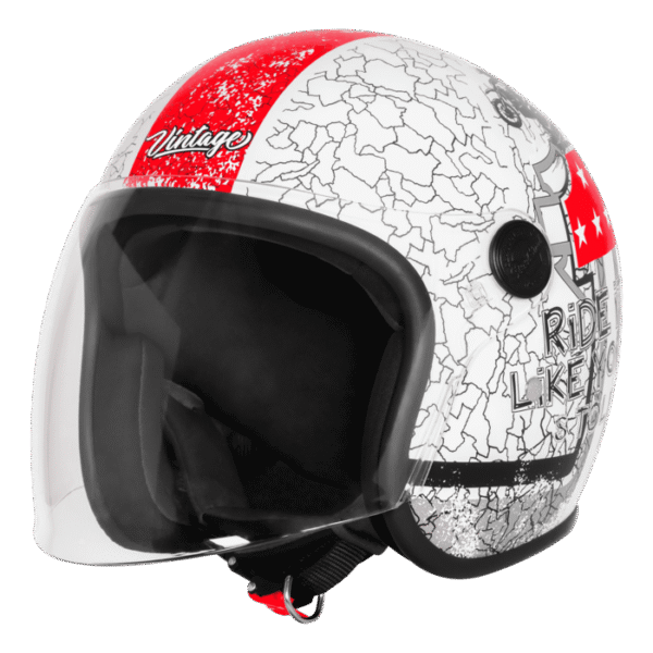 SBH-54 VINTAGE NO RULES GLOSSY WHITE WITH RED
