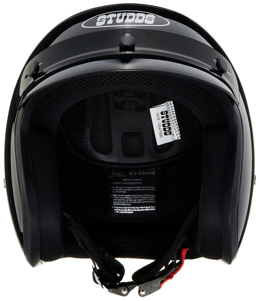 Studds Jetstar Classic Half Helmet (Black, M) - Image 4