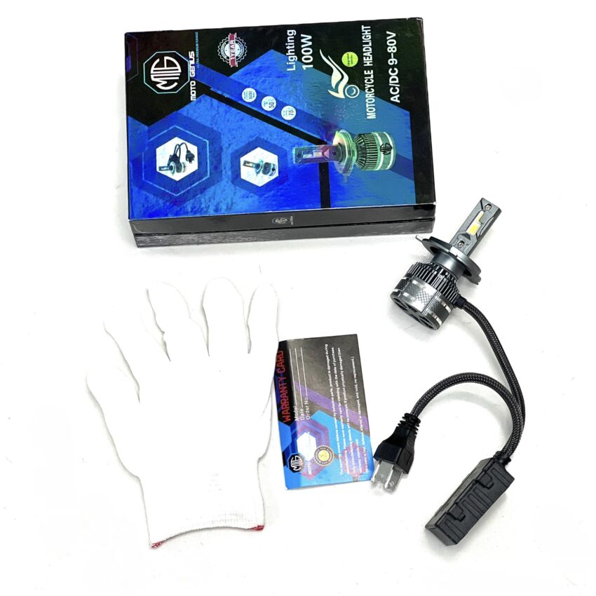 MOTO GENIUS 100W LED HEADLIGHT 1 YEAR WARRENTY