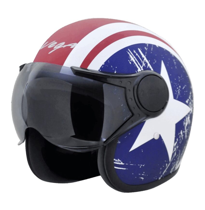 JET CAPTAIN W/VISOR HELMET