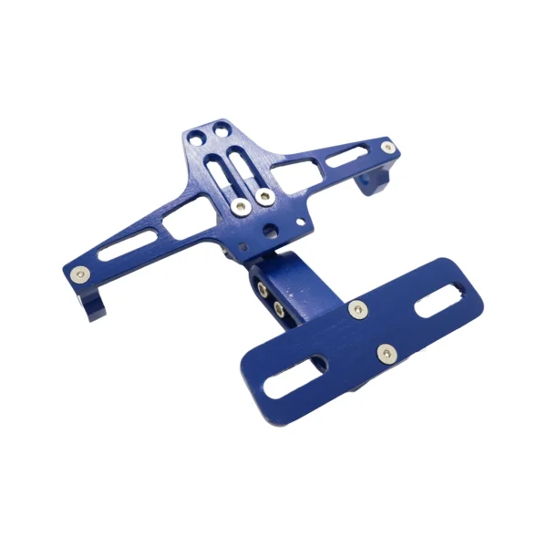 Motorcycle Bike Metal Adjustable Angle License Number Plate Frame Holder Tail Tidy (Blue)