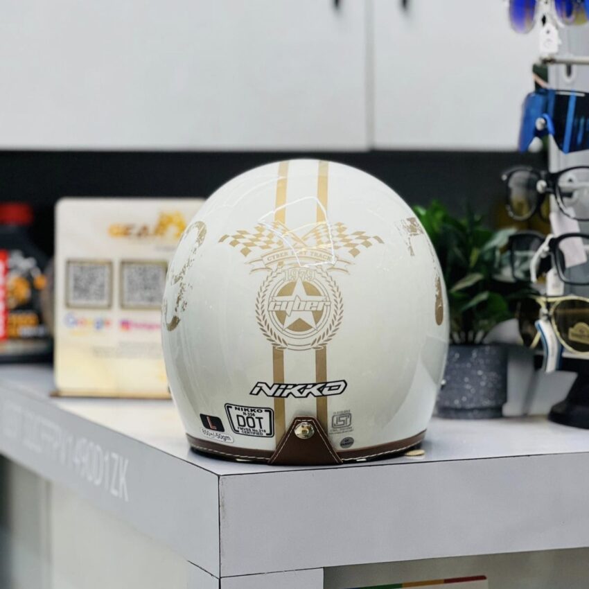 NIKKO JET HELMET – WHITE GOLD PRIME - Image 2