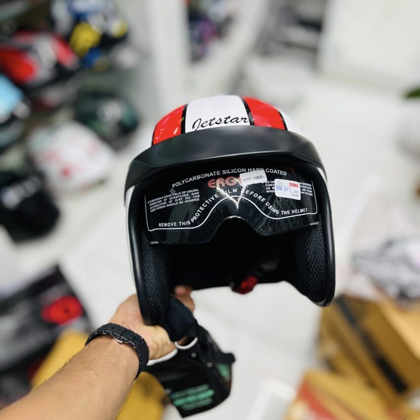 ERGO JET 007 WHITE &RED WITH INNER VISOR - Image 2