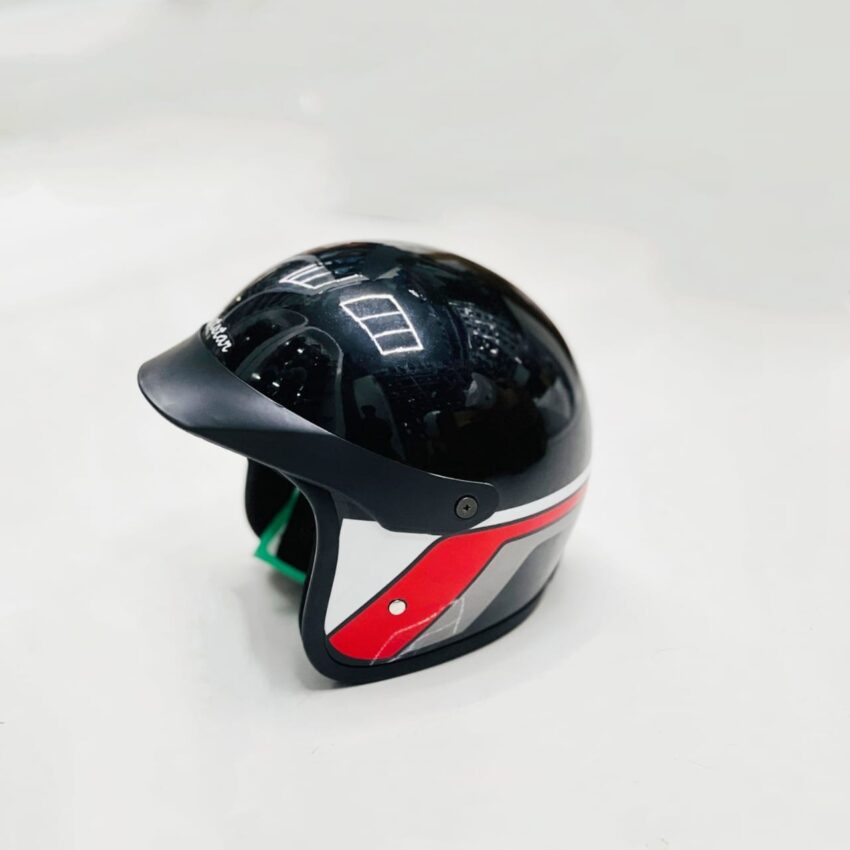 ERGO JET HELMET – L STRIP RED & BLACK