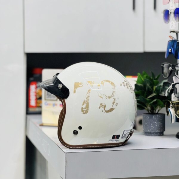 NIKKO JET HELMET – WHITE GOLD PRIME