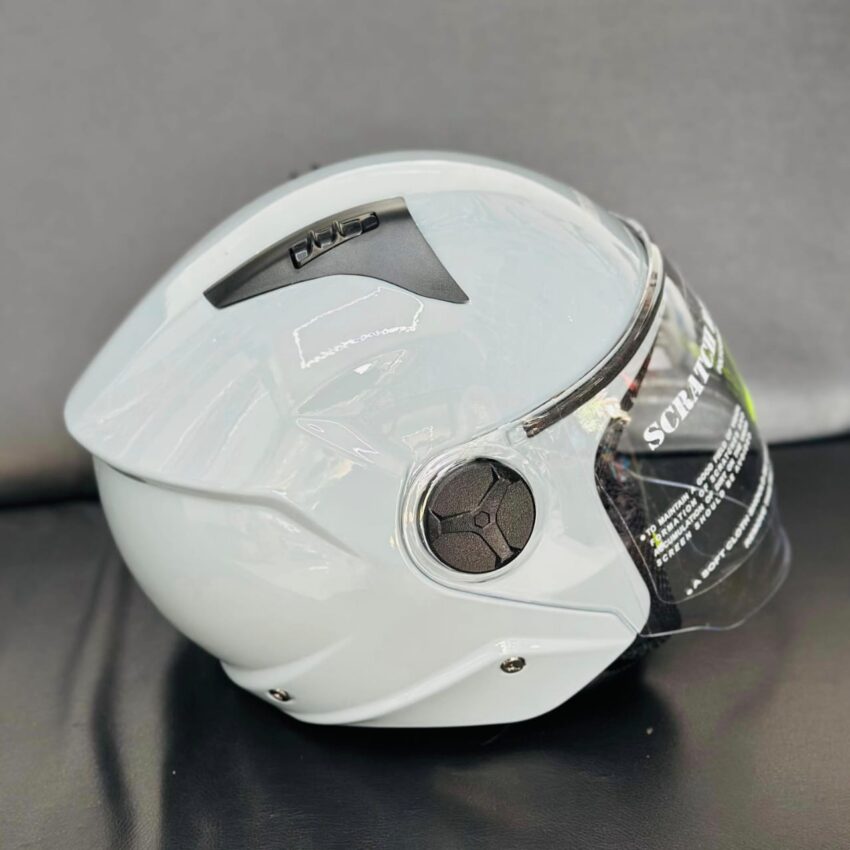 Aerostar Beat Half Face Helmet – Glossy White - Image 5