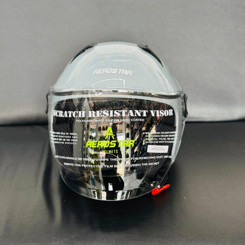 Aerostar Beat Half Face Helmet – Glossy White - Image 3