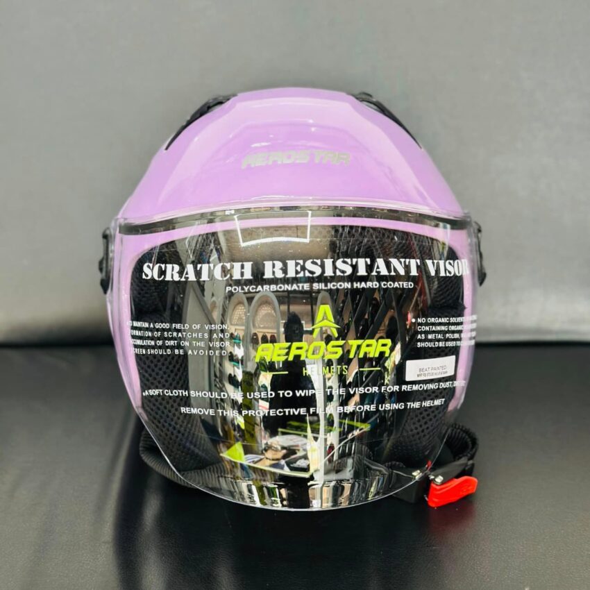 Aerostar Beat Half Face Helmet – Light Purple - Image 2
