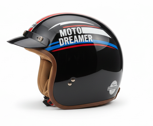 NIKKO JET MOTO DREAMER HELMET – GLOSSY BLACK