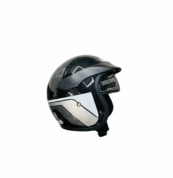 Ergo Jet Helmet – Glossy Black L-Strip
