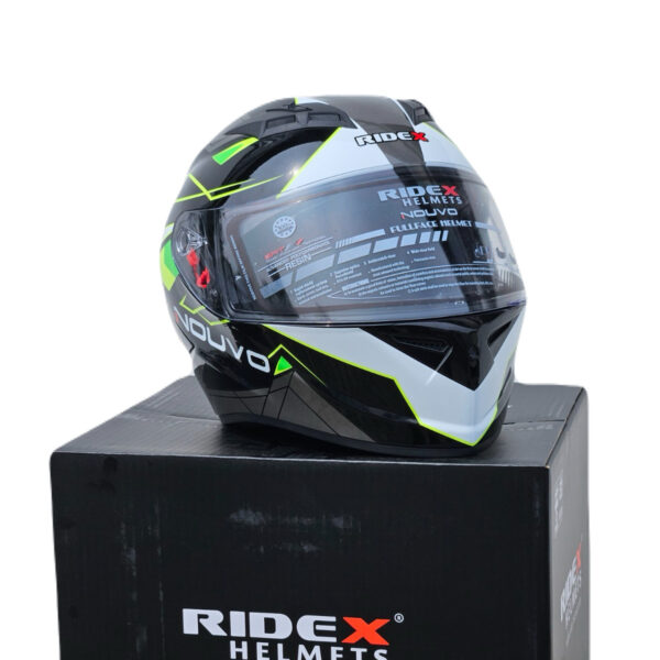 RIDEX NOUVO BLACK AND GREEN HELMET