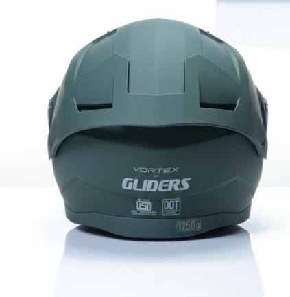 GLIDERS VORTEX FLIP-UP MATTE GREEN HELMET - Image 2