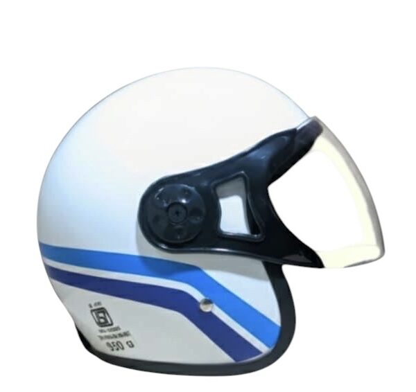 3 LINE-STRIP WITH VISOR GLOSSY WHITE/BLUE HELMET