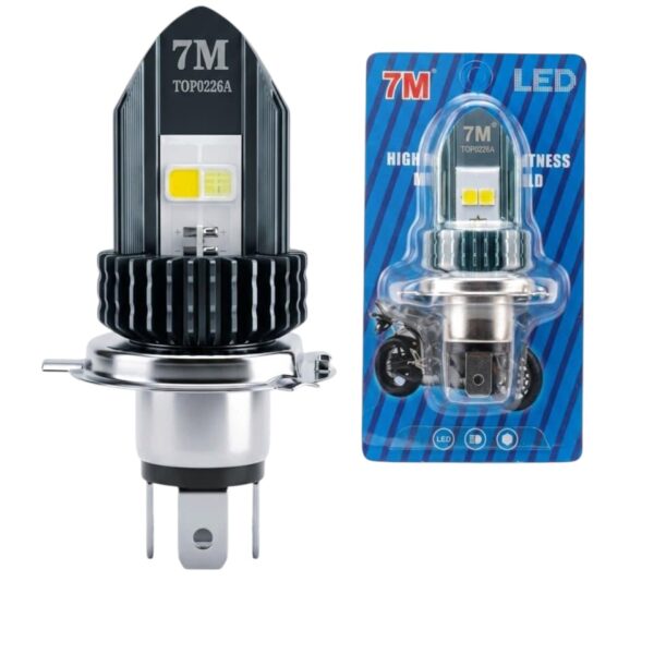 7M H4 CERAMIC HEADLIGHT BULB WHITE / WHITE