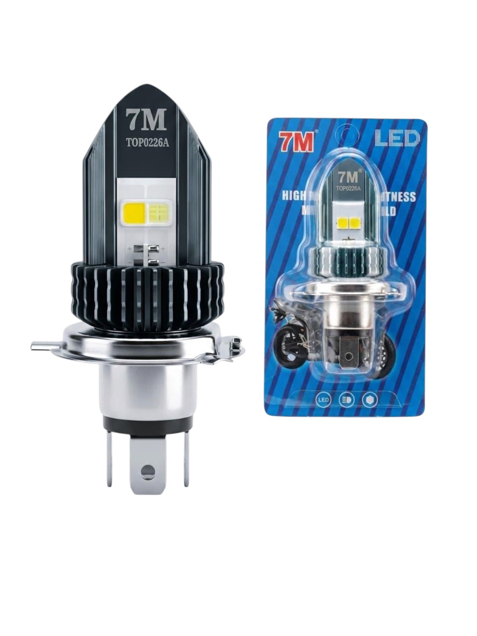 7M H4 CERAMIC HEADLIGHT BULB WHITE / WHITE
