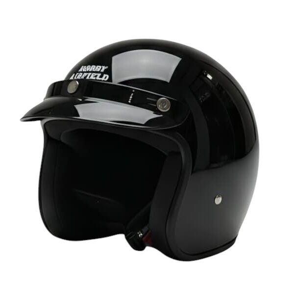 ROBBY AIR FIELD WITH PEAK GLOSSY BLACK HELMET