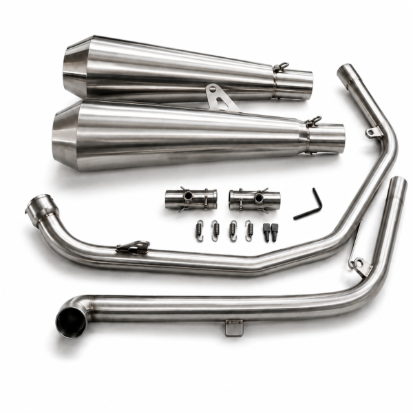 BRUSHED STEEL FINISH EXHAUST FOR INTERCEPTOR 650 / GT 650