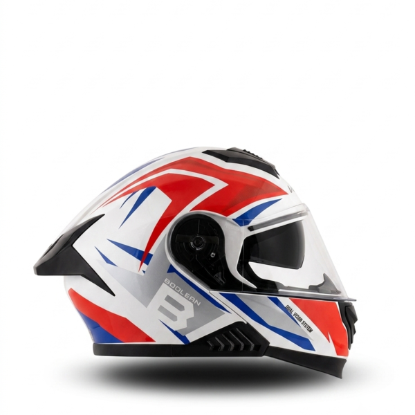 BOOLEAN DV OPTIMUS WHITE RED FULL FACE HELMET