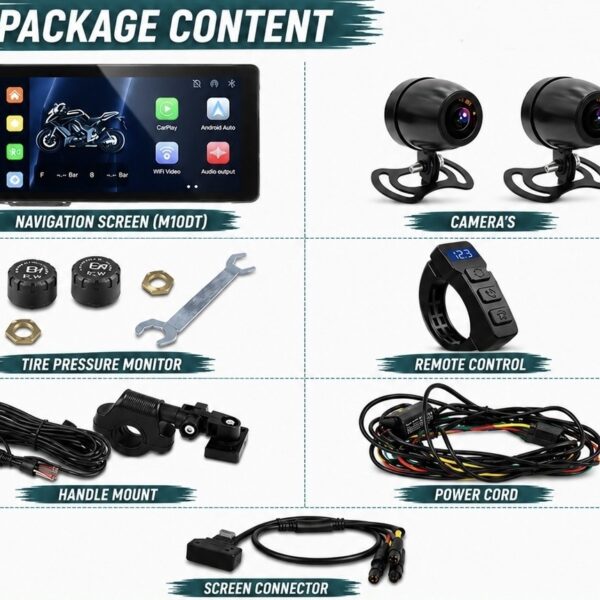 SIMTAC M10DT Motorcycle GPS | CarPlay & Android Auto System