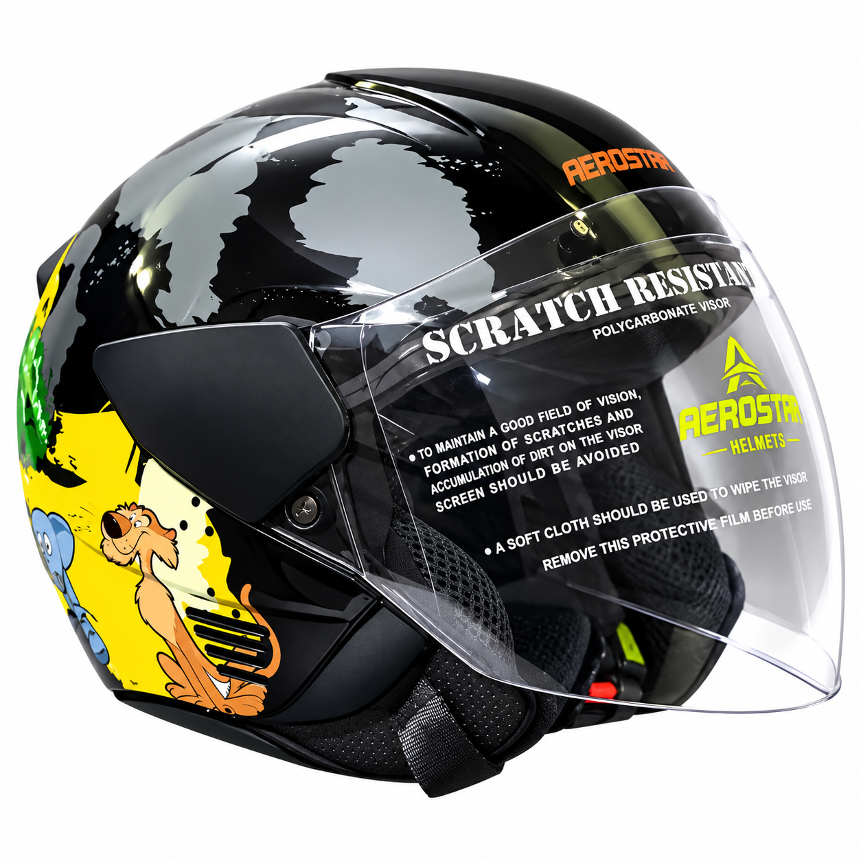 Aerostar Diva Kids D2 Black Grey Helmet