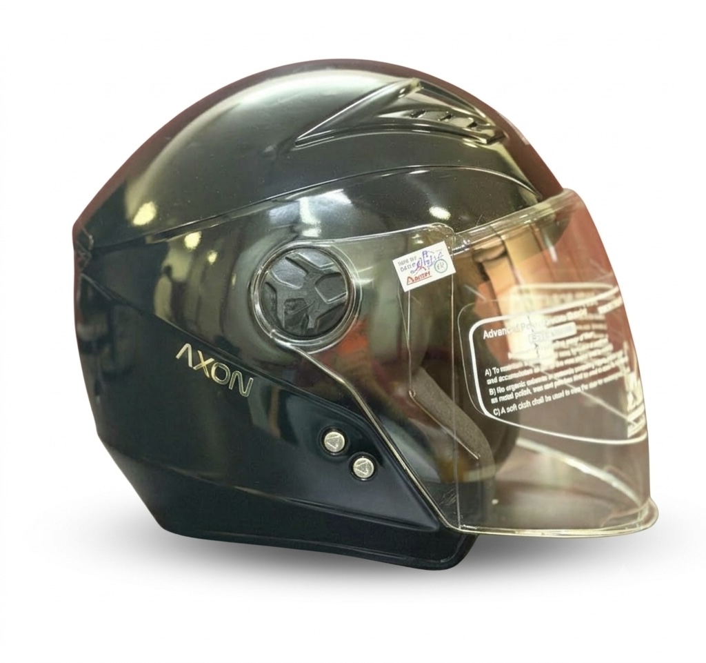 Aaron Axon Painted Glossy Black Helmet