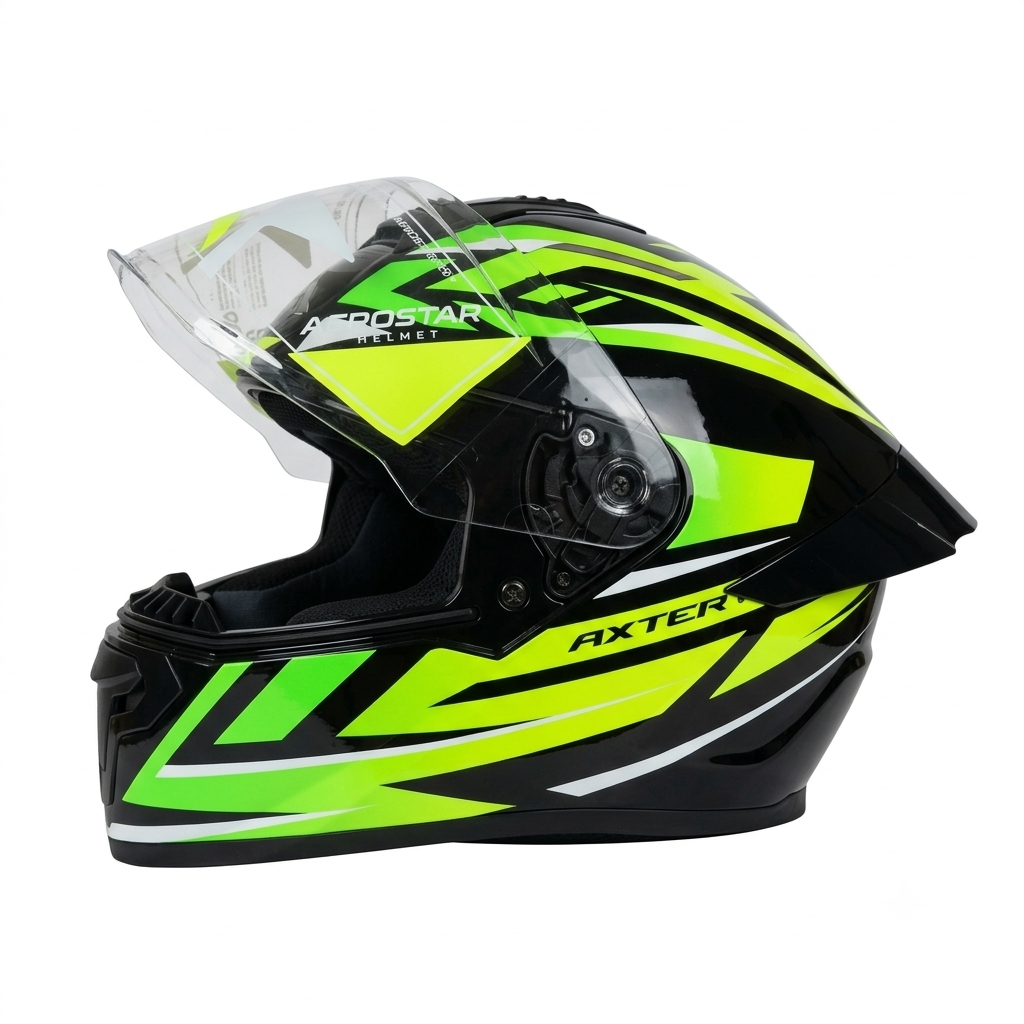 Aerostar Axter D14 Black Green Helmet