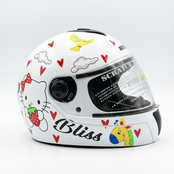 Aerostar Bliss Kids D1 White Red Helmet