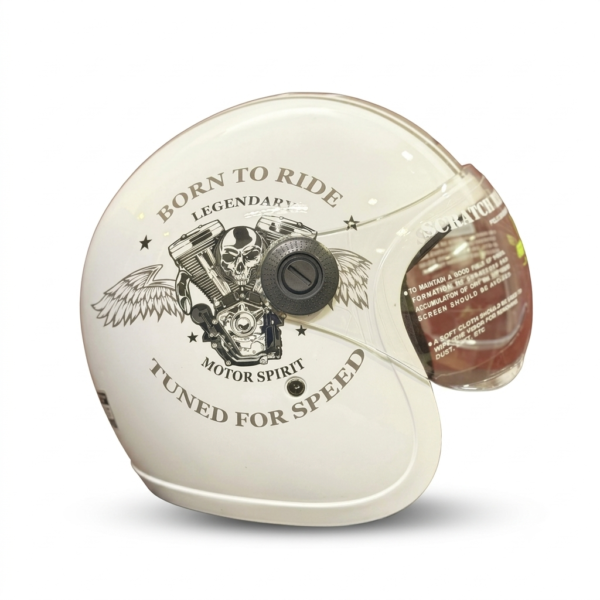 Aerostar Vino D1 Glossy White Brown Helmet